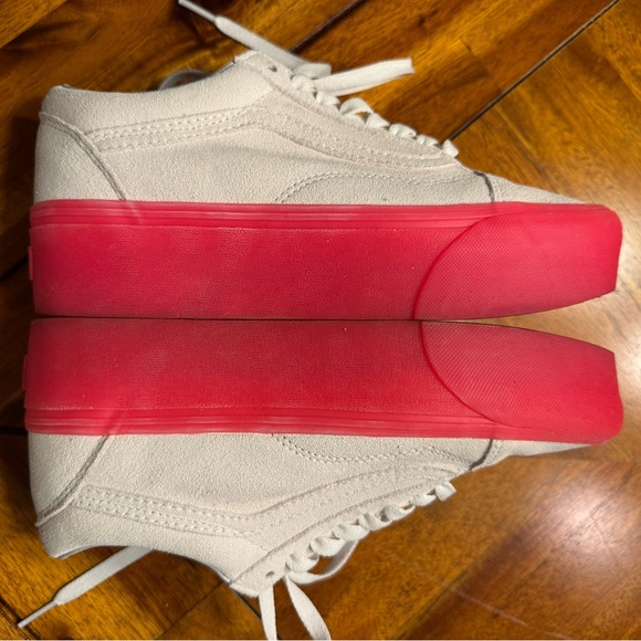 VANS Old Skool Stackform white suede sneakers w/ hot pink soles - Picture 8 of 8